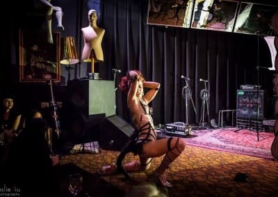 Sydney Burlesque Dancer Kelly Ann Doll live on stage for Burlesque at the Bones , LazyBones Lounge Marrickville