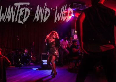 Sydney Burlesque Dancer Kelly Ann Doll & The Tasteless Gentleman live on stage for Wanted and Wild at The Birdcage Sydney