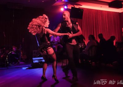 Sydney Burlesque Dancer Kelly Ann Doll & The Tasteless Gentleman live on stage for Wanted and Wild at The Birdcage Sydney