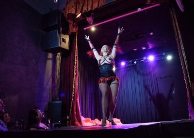 Sydney Burlesque Dancer Kelly Ann Doll live on stage for Royal Heart Revue, The Vanguard Newtown