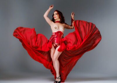 The dancer takes flight